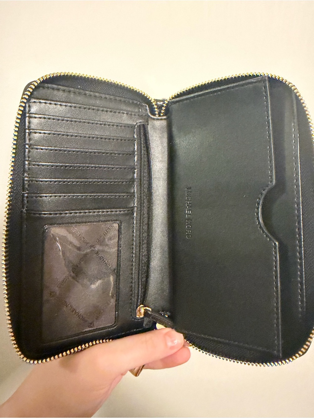 Michael Kors Black Pebbled Leather Wristlet with Gold Hardware - Picture 3 of 3